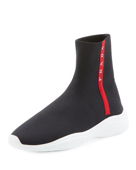 prada high top knit sneaker|Prada high top sneakers sale.